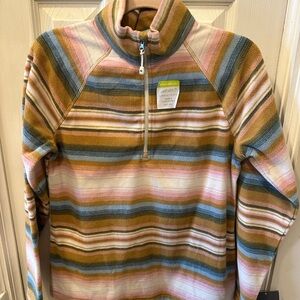 NWT! Eddie Bauer Multicolor Striped Zip-Up Sweater